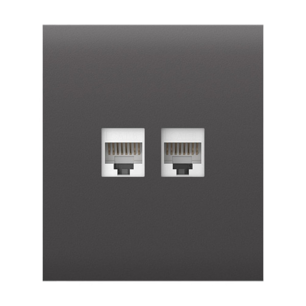 Фронтальна панель Ajax CenterCover (LAN) grey/сіра для інтернет-розетки Outlet (LAN)