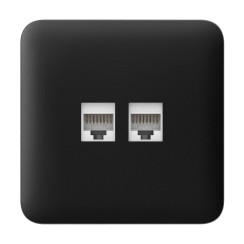 Фронтальна панель Ajax SoloCover (LAN) black/чорна для інтернет-розетки Outlet (LAN)