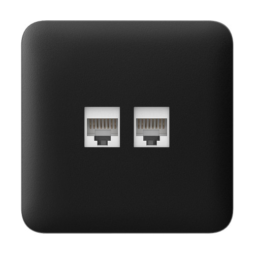 Фронтальна панель Ajax SoloCover (LAN) black/чорна для інтернет-розетки Outlet (LAN)