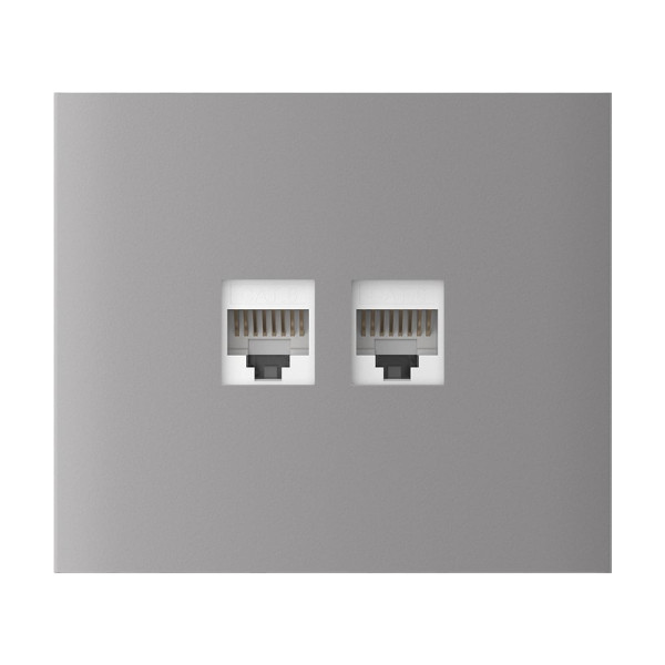 Фронтальна панель Ajax CenterCover (LAN) vertical fog/димна для інтернет-розетки Outlet (LAN)