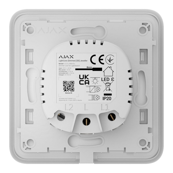 Розумний димерний вимикач світла Ajax LightSwitch (Dimmer) Black