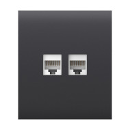 Фронтальна панель Ajax CenterCover (LAN) graphite/графіт для інтернет-розетки Outlet (LAN)