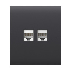 Фронтальна панель Ajax CenterCover (LAN) graphite/графіт для інтернет-розетки Outlet (LAN)