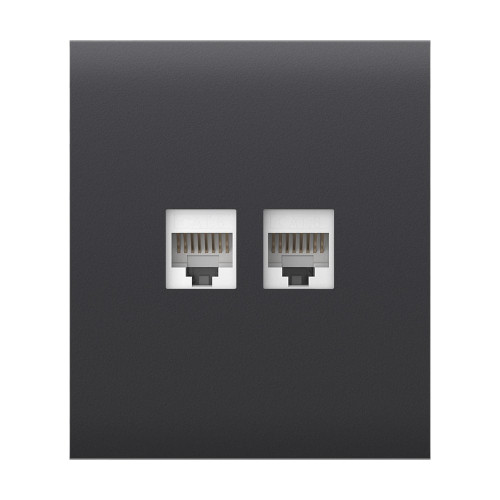 Фронтальна панель Ajax CenterCover (LAN) graphite/графіт для інтернет-розетки Outlet (LAN)