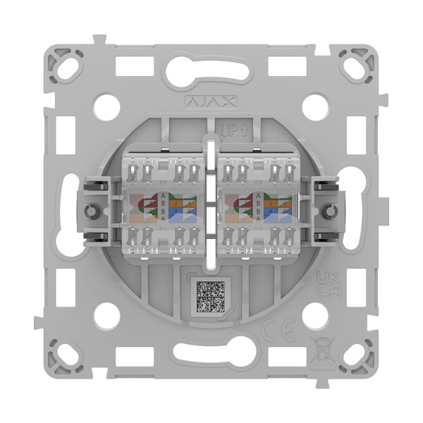 Механізм розетки Ajax OutletCore (LAN) vertical Black для інтернет-розетки Outlet (LAN)