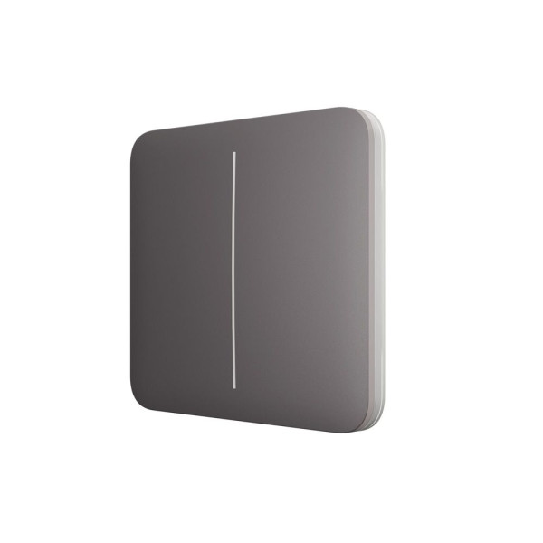 Розумний двоклавішний прохідний вимикач Ajax LightSwitch (2-gang/2-way) Jeweller (grey/сірий)