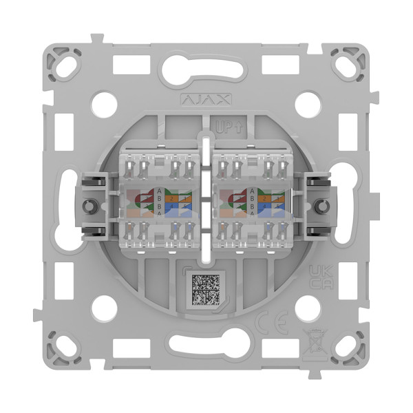 Механізм розетки Ajax OutletCore (LAN) vertical White для інтернет-розетки Outlet (LAN)