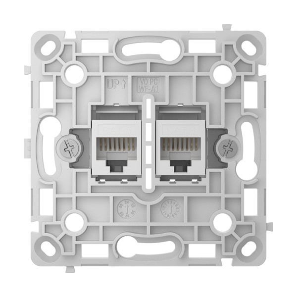 Механізм розетки Ajax OutletCore (LAN) vertical White для інтернет-розетки Outlet (LAN)