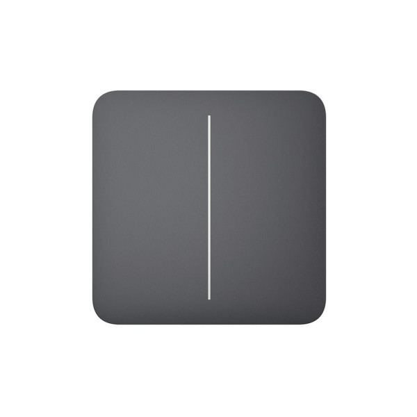 Розумний двоклавішний прохідний вимикач Ajax LightSwitch (2-gang/2-way) Jeweller (graphite/графіт)