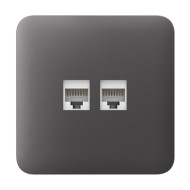 Фронтальна панель Ajax SoloCover (LAN) grey/сіра для інтернет-розетки Outlet (LAN)