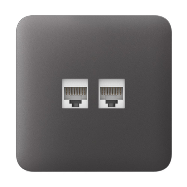 Фронтальна панель Ajax SoloCover (LAN) grey/сіра для інтернет-розетки Outlet (LAN)
