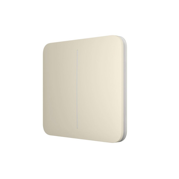 Розумний двоклавішний прохідний вимикач Ajax LightSwitch (2-gang/2-way) Jeweller (ivory/слонова кістка)