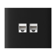 Фронтальна панель Ajax CenterCover (LAN) vertical black/чорна для інтернет-розетки Outlet (LAN)
