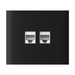 Фронтальна панель Ajax CenterCover (LAN) vertical black/чорна для інтернет-розетки Outlet (LAN)