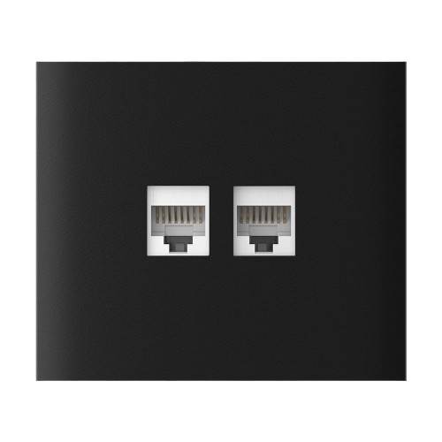 Фронтальна панель Ajax CenterCover (LAN) vertical black/чорна для інтернет-розетки Outlet (LAN)