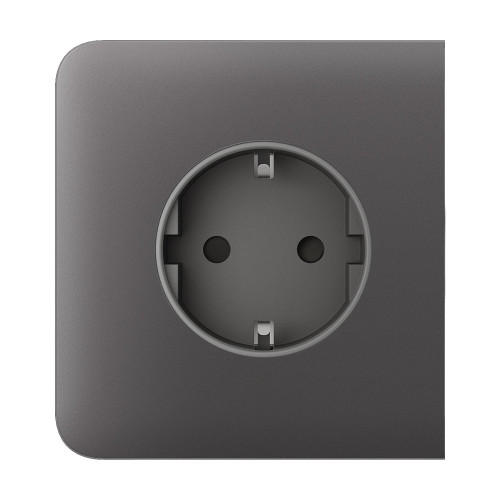 Фронтальна панель Ajax SideCover (basic)  grey/сіра для розетки Outlet (type F)