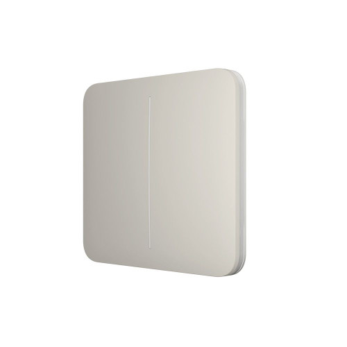 Розумний двоклавішний прохідний вимикач Ajax LightSwitch (2-gang/2-way) Jeweller (oyster/устричний)