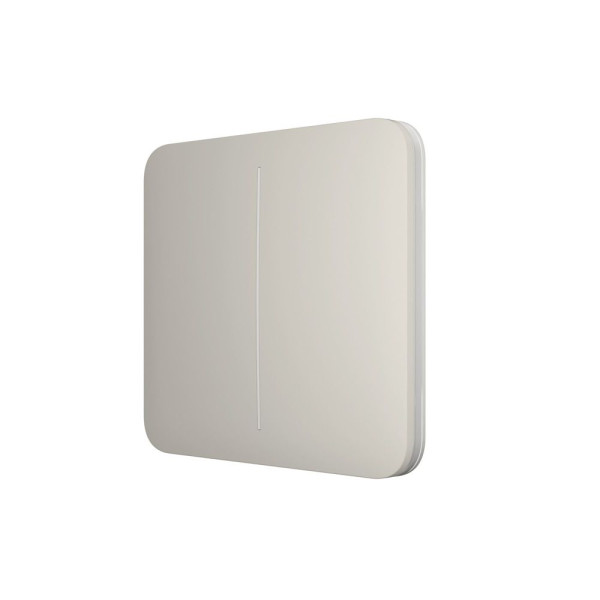 Розумний двоклавішний прохідний вимикач Ajax LightSwitch (2-gang/2-way) Jeweller (oyster/устричний)