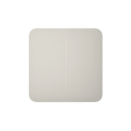 Розумний двоклавішний прохідний вимикач Ajax LightSwitch (2-gang/2-way) Jeweller (oyster/устричний)