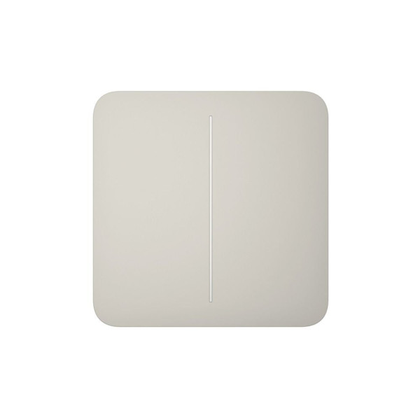 Розумний двоклавішний прохідний вимикач Ajax LightSwitch (2-gang/2-way) Jeweller (oyster/устричний)