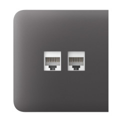 Фронтальна панель Ajax SideCover (LAN) grey/сіра для інтернет-розетки Outlet (LAN)