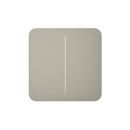 Розумний двоклавішний прохідний вимикач Ajax LightSwitch (2-gang/2-way) Jeweller (olive/оливковий)