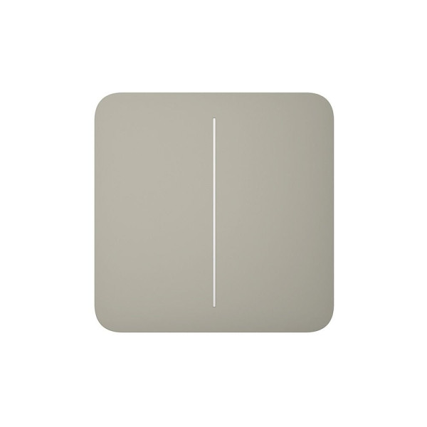 Розумний двоклавішний прохідний вимикач Ajax LightSwitch (2-gang/2-way) Jeweller (olive/оливковий)