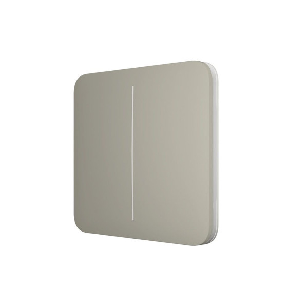 Розумний двоклавішний прохідний вимикач Ajax LightSwitch (2-gang/2-way) Jeweller (olive/оливковий)