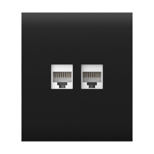 Фронтальна панель Ajax CenterCover (LAN) black/чорна для інтернет-розетки Outlet (LAN)