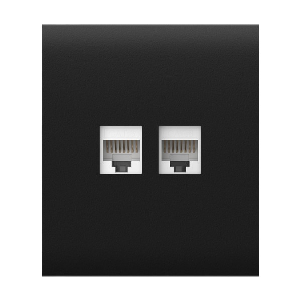 Фронтальна панель Ajax CenterCover (LAN) black/чорна для інтернет-розетки Outlet (LAN)