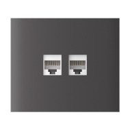 Фронтальна панель Ajax CenterCover (LAN) vertical grey/сіра для інтернет-розетки Outlet (LAN)