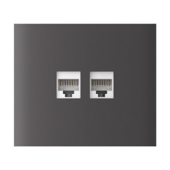 Фронтальна панель Ajax CenterCover (LAN) vertical grey/сіра для інтернет-розетки Outlet (LAN)