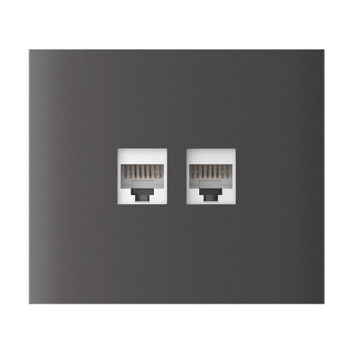 Фронтальна панель Ajax CenterCover (LAN) vertical grey/сіра для інтернет-розетки Outlet (LAN)