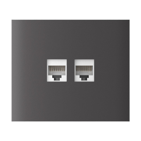 Фронтальна панель Ajax CenterCover (LAN) vertical grey/сіра для інтернет-розетки Outlet (LAN)