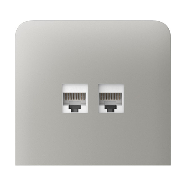 Фронтальна панель Ajax SideCover (LAN) vertical oyster/устрична для інтернет-розетки Outlet (LAN)