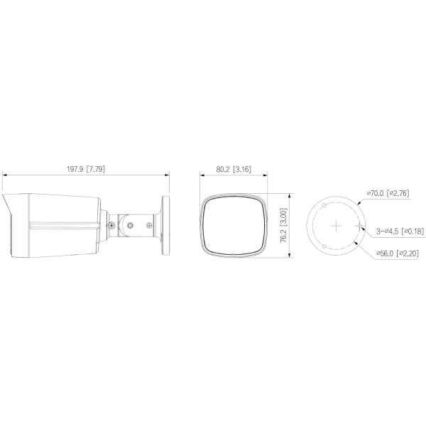 4МП комплект IP-відеонагляду DAHUA з 4 вуличних камер DH-IPC-HFW2449TL-S-PRO WizColor 2K