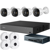 5МП комплект IP-відеонагляду Imou з 4 IP відеокамерами Imou Bullet 3 (IPC-PS3DP-5M0)