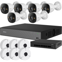 5МП комплект IP-відеонагляду Imou з 6 IP відеокамерами Imou Bullet 3 (IPC-PS3DP-5M0)