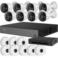5МП комплект IP-відеонагляду Imou з 8 IP відеокамерами Imou Bullet 3 (IPC-PS3DP-5M0)
