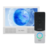 Комплект відеодомофон Slinex Sonik 7 AI white + панель виклику ML-20HD silver/ black