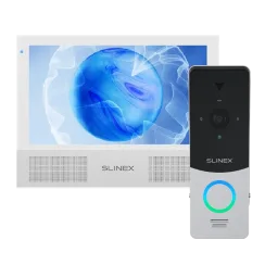 Комплект відеодомофон Slinex Sonik 7 AI white + панель виклику ML-20HD silver/ black