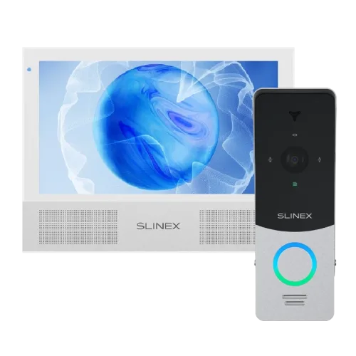 Комплект відеодомофон Slinex Sonik 7 AI white + панель виклику ML-20HD silver/ black