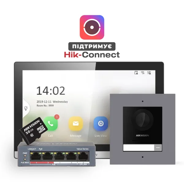 Комплект (врізна панель) DS-KD8003-IME1(B)+DS-KH6350-TE1+HS-TF