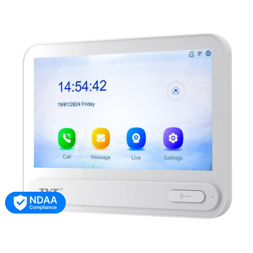 Комплект IP-відеодомофона з WiFi TVT TE-KT6101-001 White: відеодомофон 7" TD-E2137-PE/TP/WF, відеопанель 2Mp TD-E3110-IC/PE/WF, кутовий кронштейн, монтажна коробка з козирком