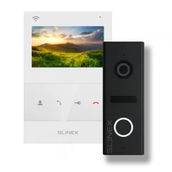 Комплект відеодомофон + панель виклику Slinex SQ-04N Cloud white + ML-17HD black