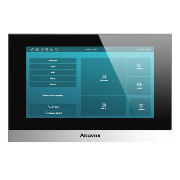 Комплект IP-відеодомофона Akuvox: домофон 7" C313 + відеопанель з WiFi 2Mp E12W (E12W + C313)