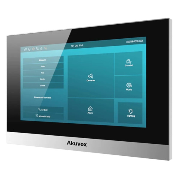 Комплект IP-відеодомофона Akuvox: домофон 7" C313 + відеопанель з WiFi 2Mp E12W (E12W + C313)