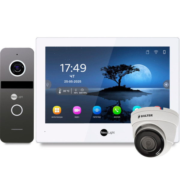 Комплект відеодомофона Neolight ALPHA Hybrid HD + Dome