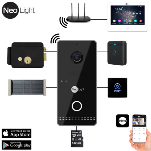 Комплект відеодомофона NeoLight ALPHA Hybrid IPWO KIT B/Black