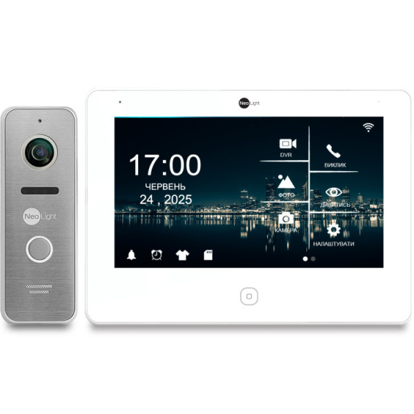 Комплект відеодомофона Neolight NeoKIT HD Pro WF SilverP